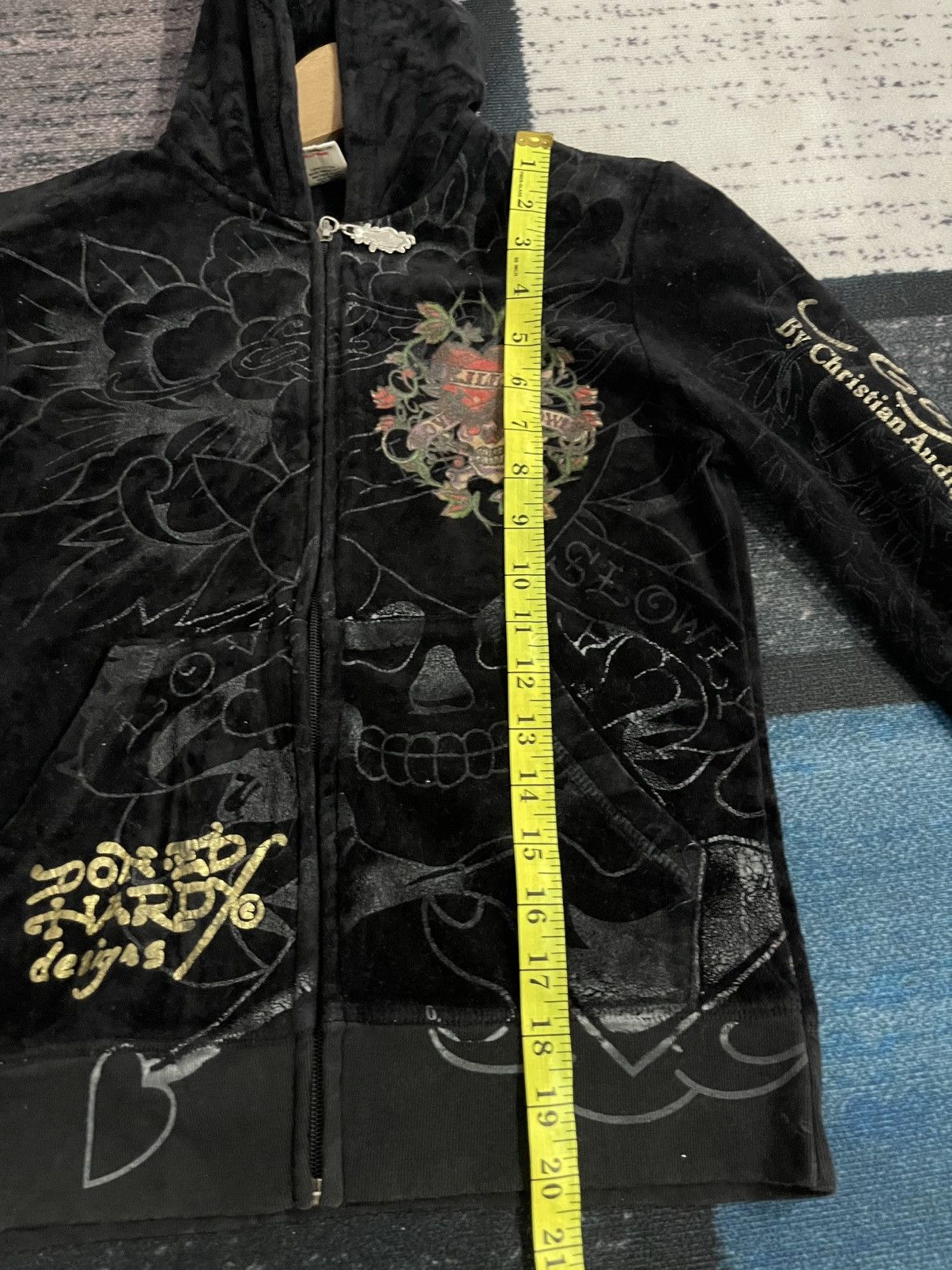 Ed Hardy Ed Hardy by Christian Audigier Velvet Hoodie Size M / US 6-8 / IT 42-44 - 17 Thumbnail