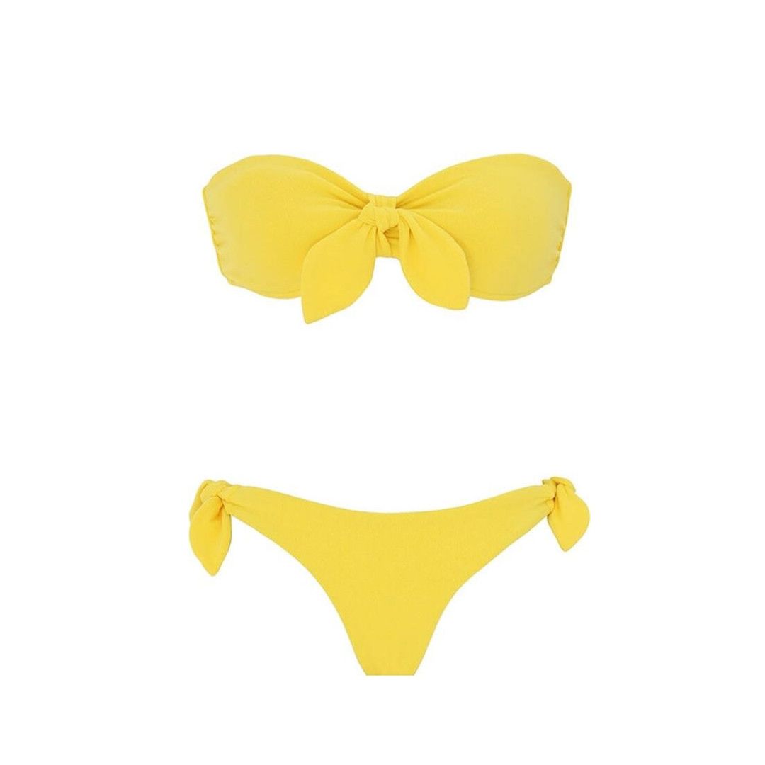 oc11z0525 Size : XS / Terry Tie Bikini Set in Yellow