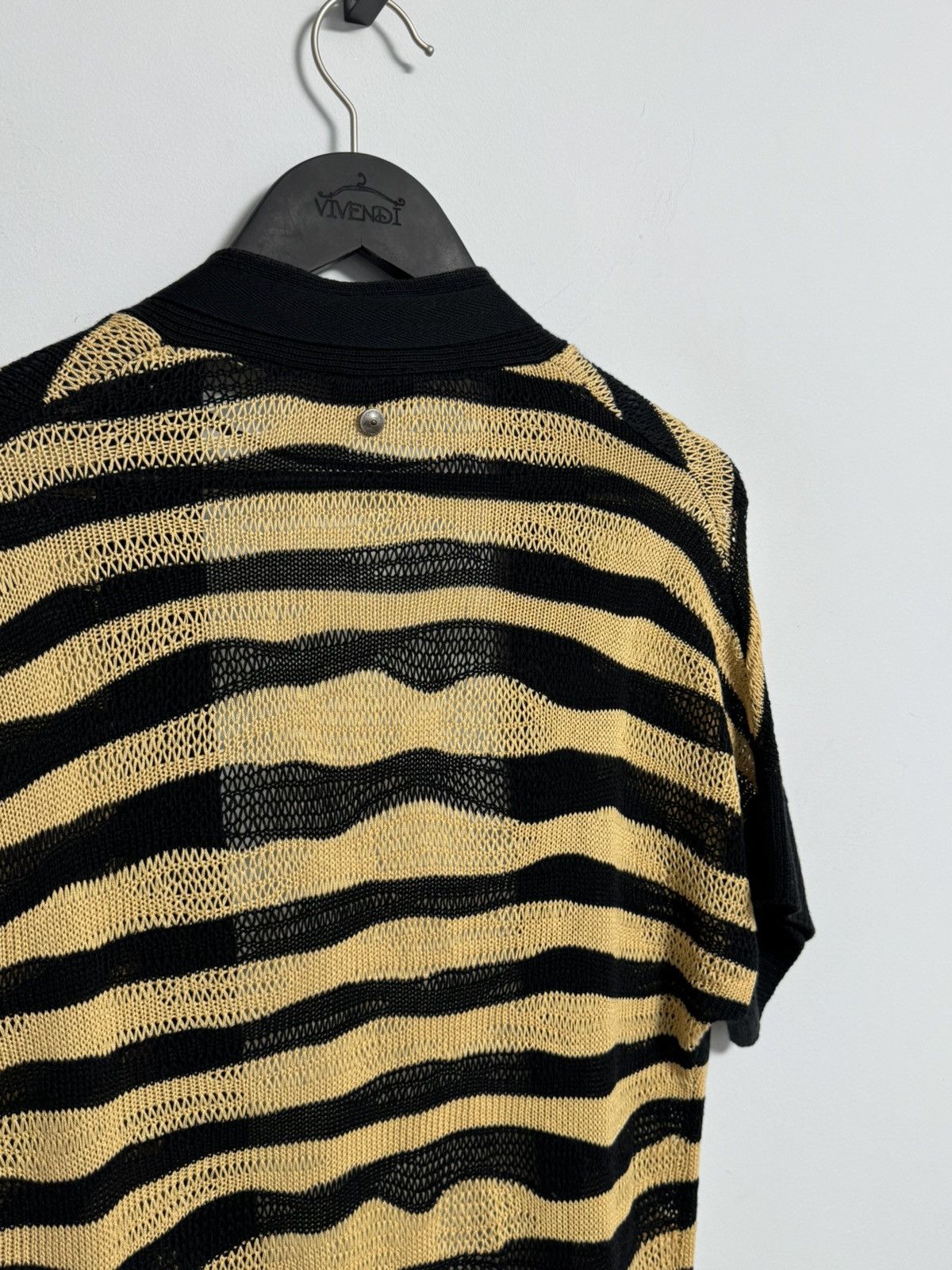 Diesel DIESEL Brand Black Beige Stripe Knit Sweater Cardigan Bolero Size XS / US 0-2 / IT 36-38 - 23 Thumbnail