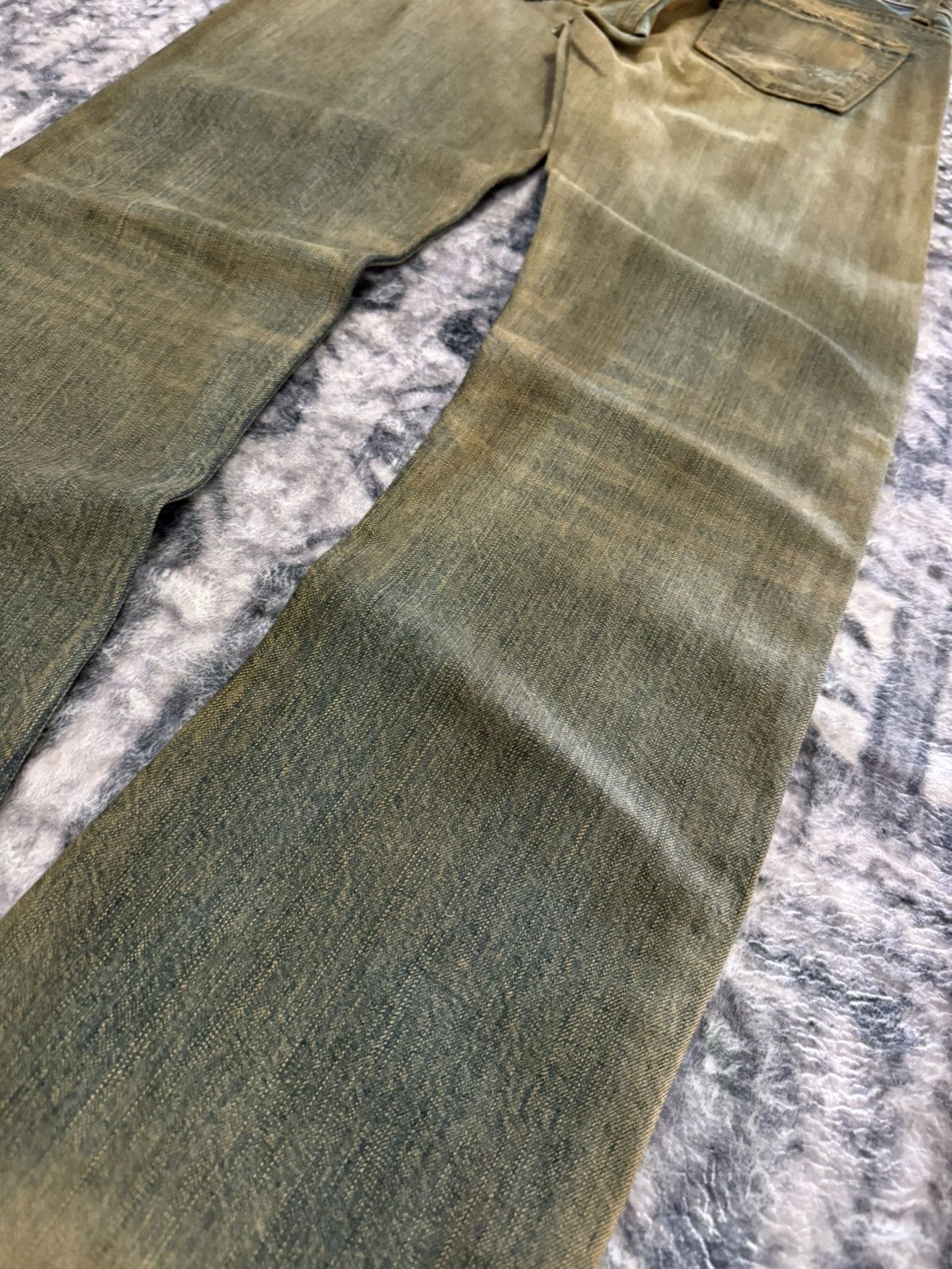 If Six Was Nine EDWIN 503 Earthy Mud Wash Patina Fade Distressed Jeans Size US 30 / EU 46 - 17 Thumbnail