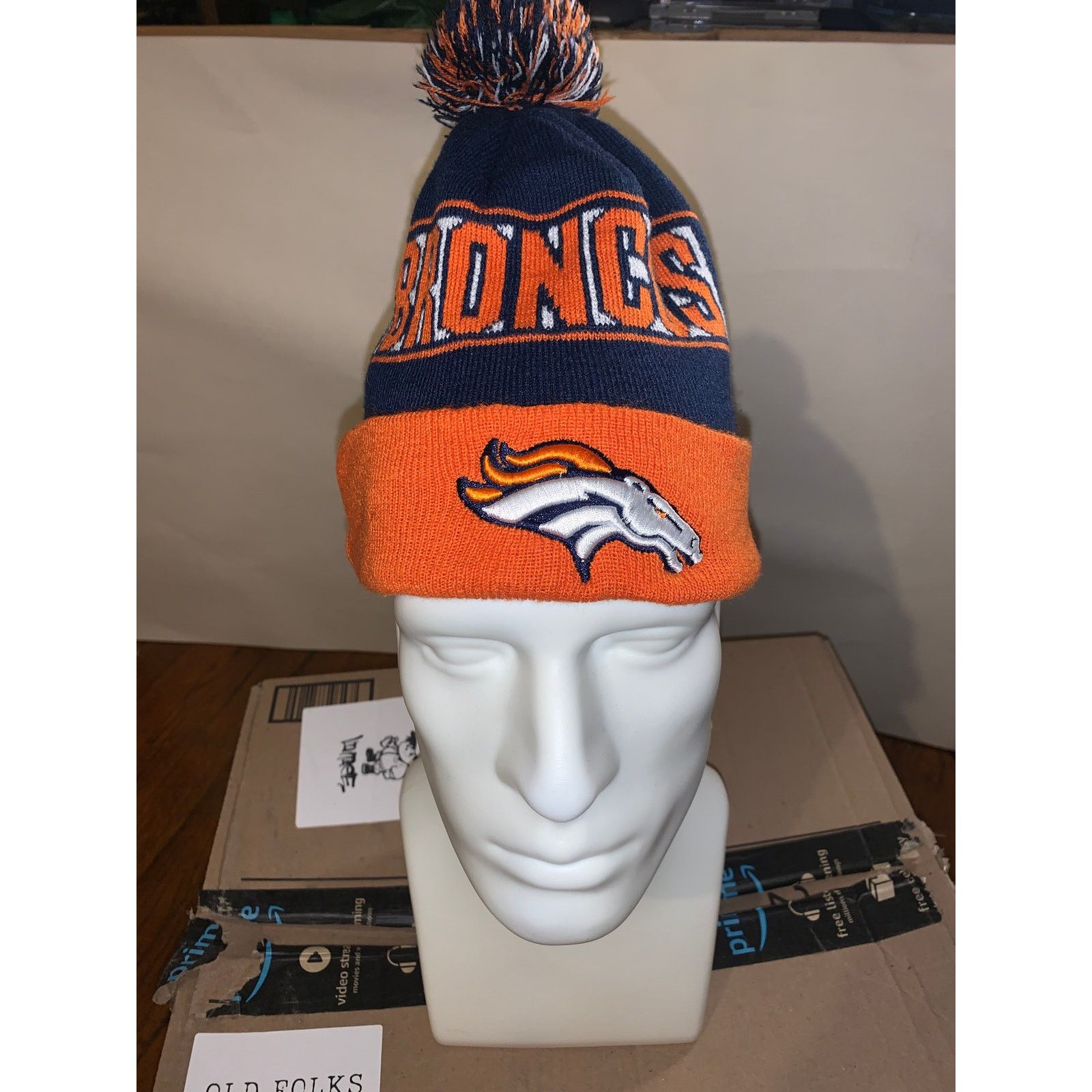 NFL New Era Denver Broncos Sport Knit Pom Beanie NFL Winter Hat Size ONE SIZE - 2 Thumbnail
