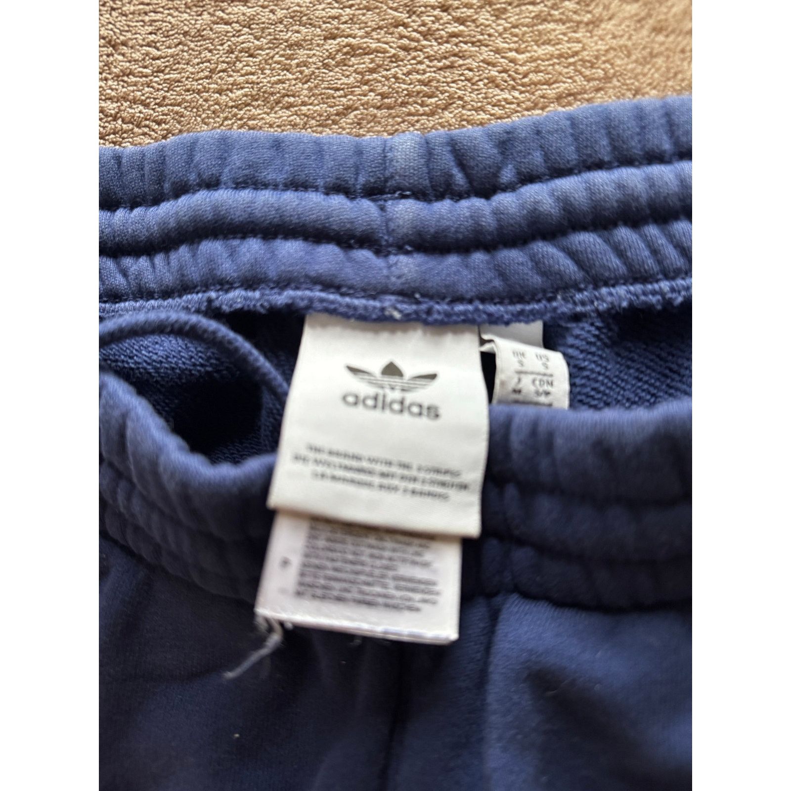 Adidas Adidas Originals Navy Joggers Multi Trefoil Embroidered Logo Size 28" / US 6 / IT 42 - 6 Thumbnail