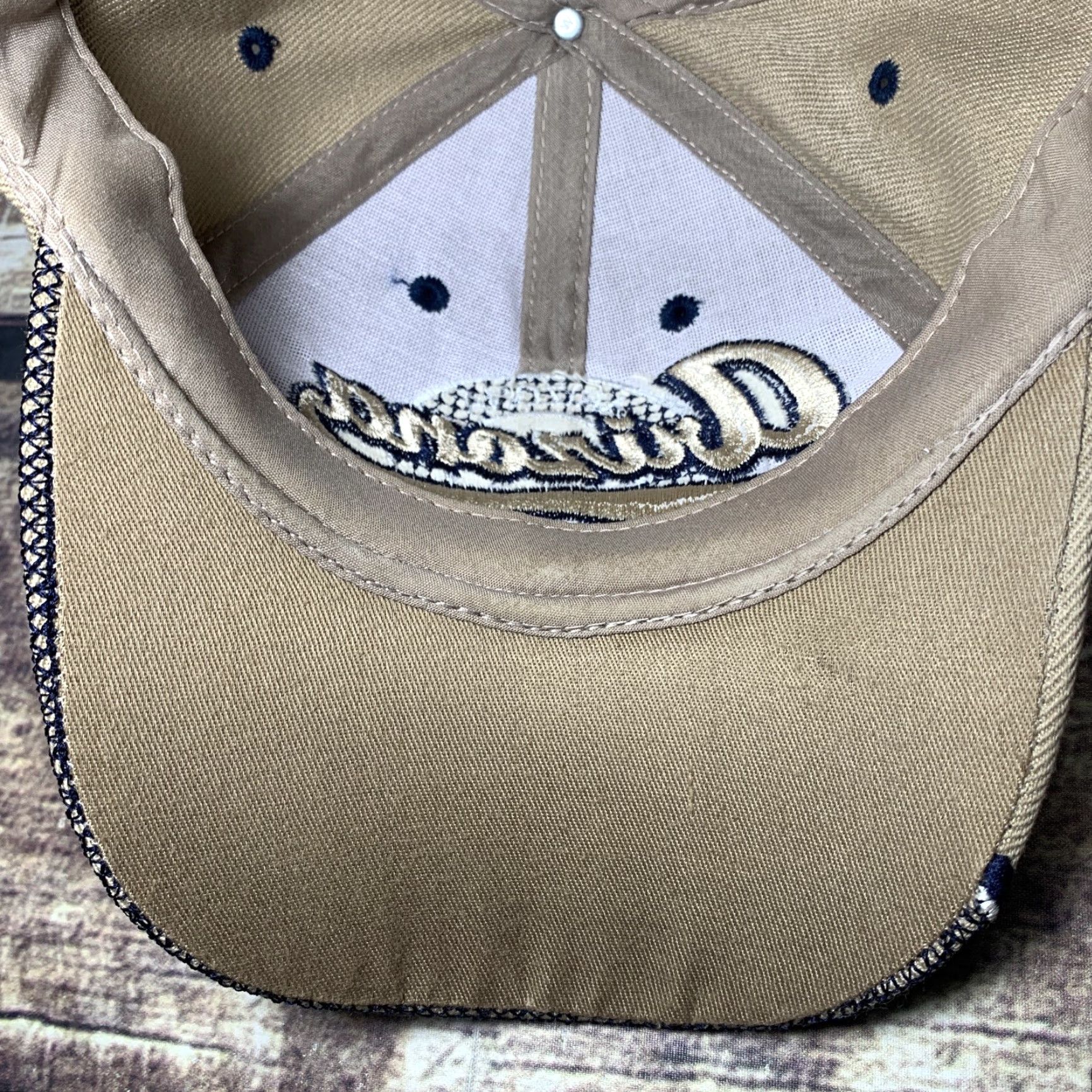 Vintage Arizona Cap Hat Tan Raised Letters Embroidered Hook Loop Adjustable Mens One Size Brown Baseball Cap Size ONE SIZE - 6 Thumbnail