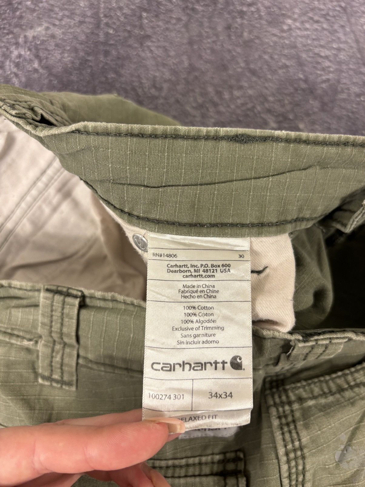 Carhartt Vintage Carhartt Aviation Olive Work Hype Cargo Pants Size US 34 / EU 50 - 19 Thumbnail