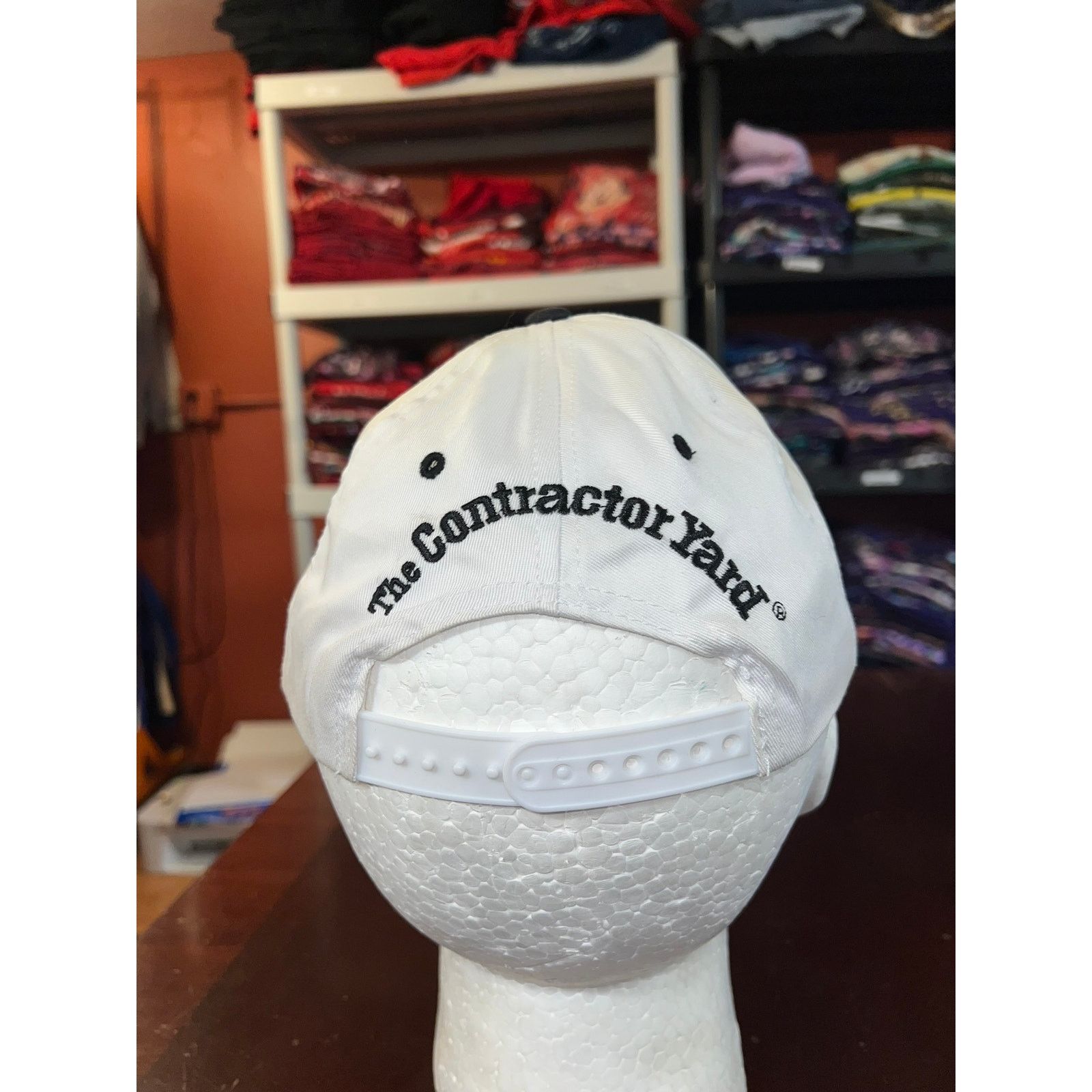 Vintage The Contractor Yard Hat Snapback White graphic Headwear Cap Size ONE SIZE - 5 Thumbnail