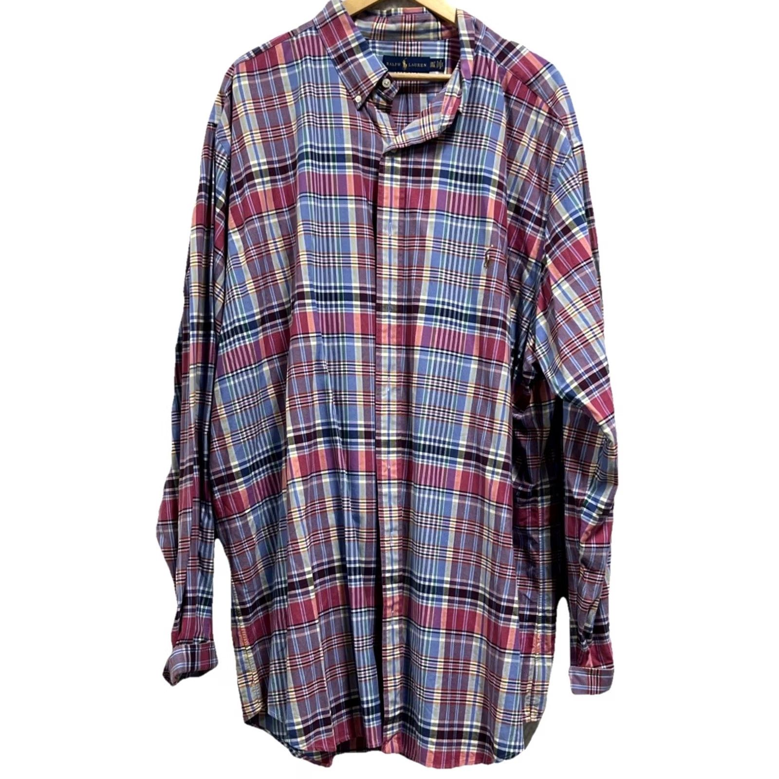 Ralph Lauren Ralph Lauren Shirt Men 3XLT Tall Multicolor Plaid Oxford Button Down Long Sleeve Size US XXL / EU 58 / 5 - 2 Thumbnail