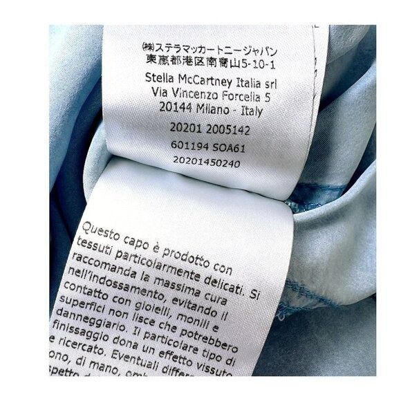 Stella McCartney Stella McCartney Womens Blue Silk Collared Long Sleeve Butto Size L / US 10 / IT 46 - 11 Thumbnail