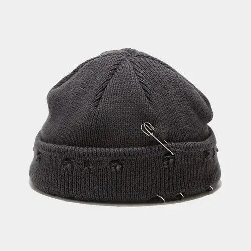 Other Y2K Pin Holes Beanies Knitted Hat Size ONE SIZE - 3 Thumbnail