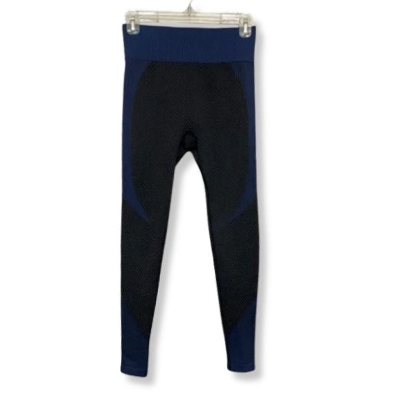 Other High Rise Leggings Color Block Seamless Textured BlackBlue L Size 34" / US 12 / IT 48 - 1 Thumbnail