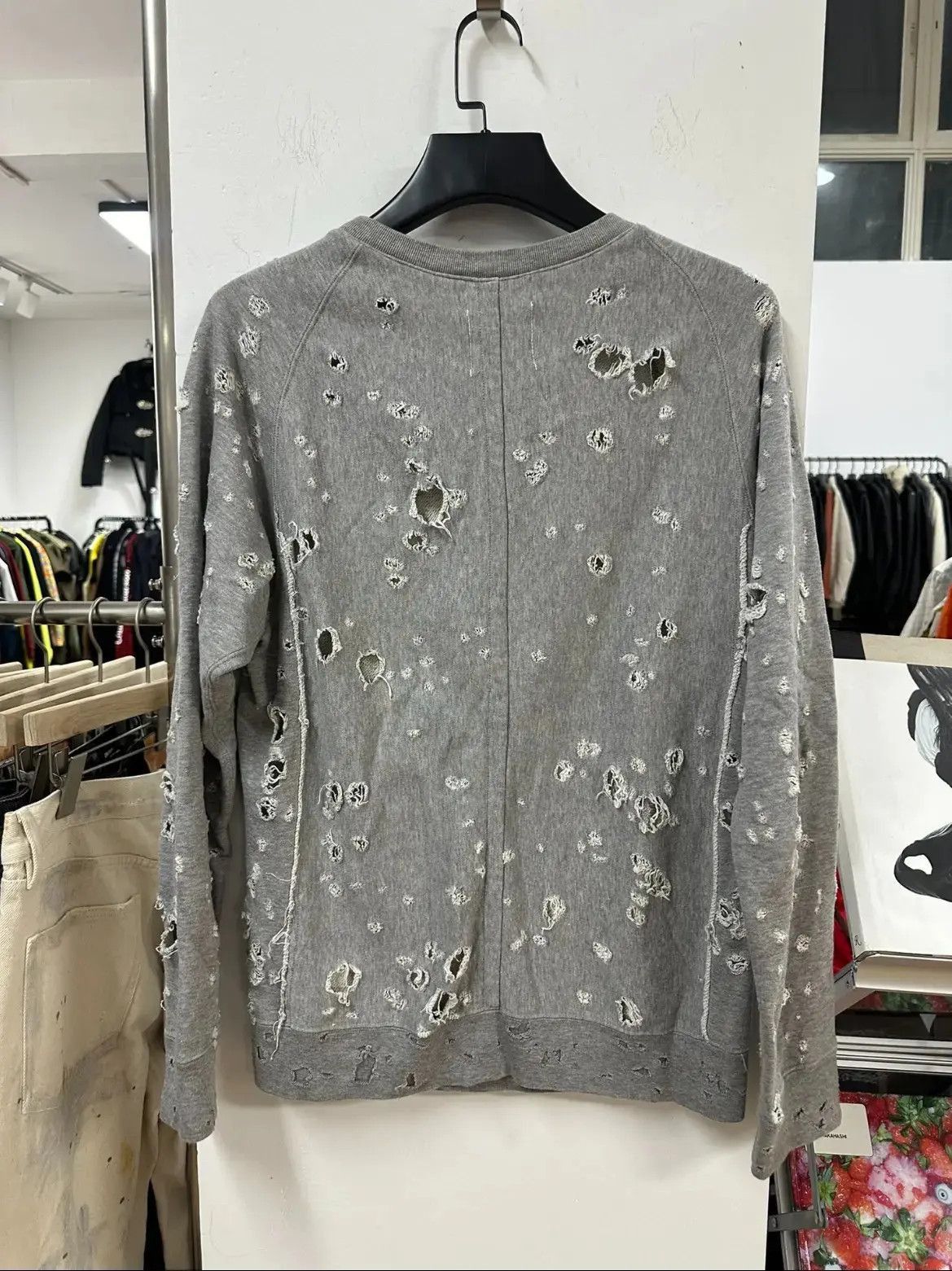 Takahiromiyashita The Soloist. Takahiromiyashita The Soloist. Destoryed Grey Sweatshirt Size US M / EU 48-50 / 2 - 3 Thumbnail