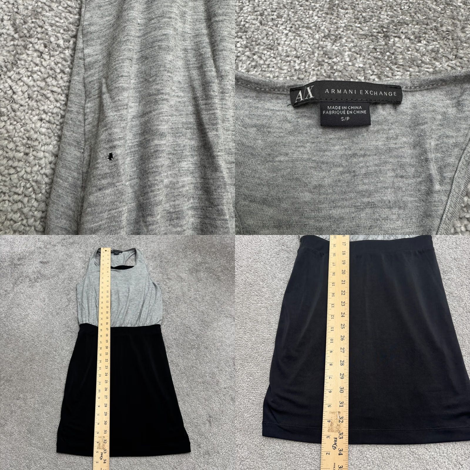 Armani Exchange Armani Exchange Colorblock Racerback Mini Dress Womens Small Gray Black Casual Size S / US 4 / IT 40 - 8 Thumbnail