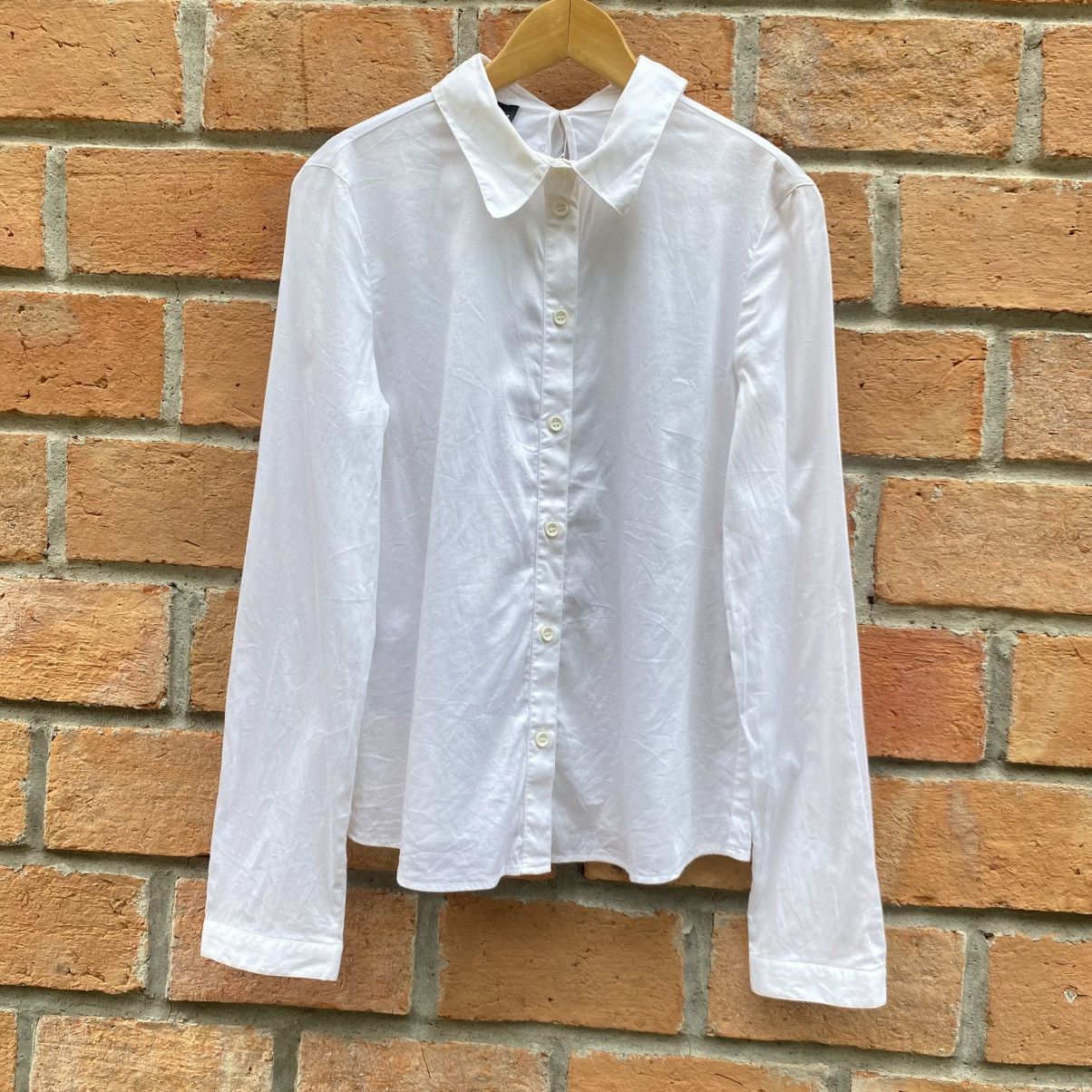 Emporio Armani Emporio Armani Long Sleeve Collared Blouse with Back Bow Tie Size S / US 4 / IT 40 - 5 Thumbnail