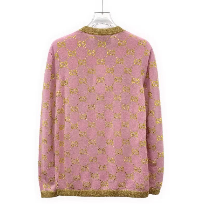 Gucci Gucci Pink logo diamond-printed wool round-neck long-sleev Size XS / US 0-2 / IT 36-38 - 2 Thumbnail