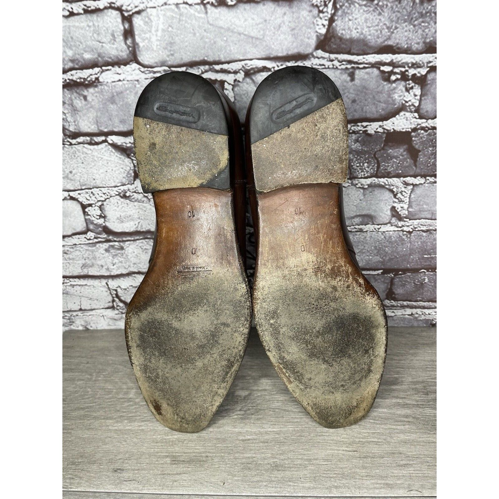 Santoni Santoni Brown Leather Apron Toe Loafers Oxfords Dress Shoes Size US 10 / EU 43 - 8 Thumbnail