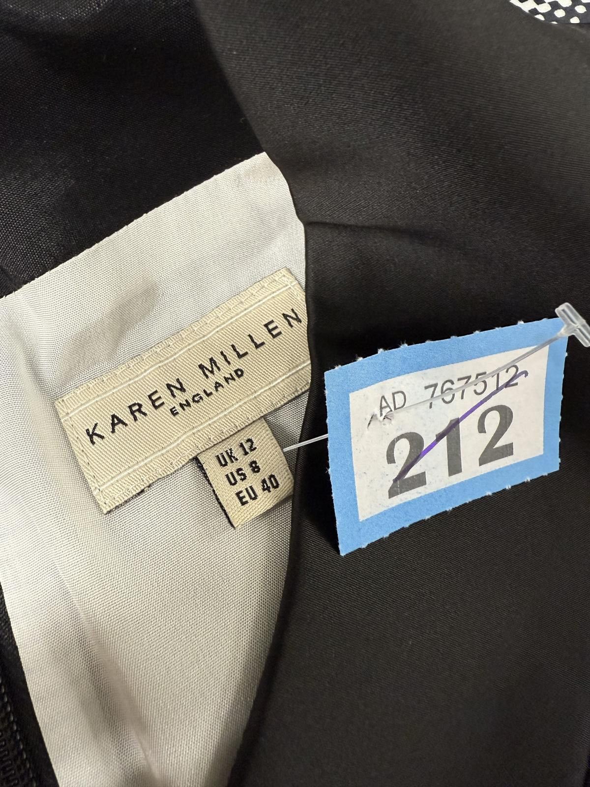 Other Karen Millen Black and White Floral Patterned Midi Dress Size M / US 6-8 / IT 42-44 - 4 Thumbnail