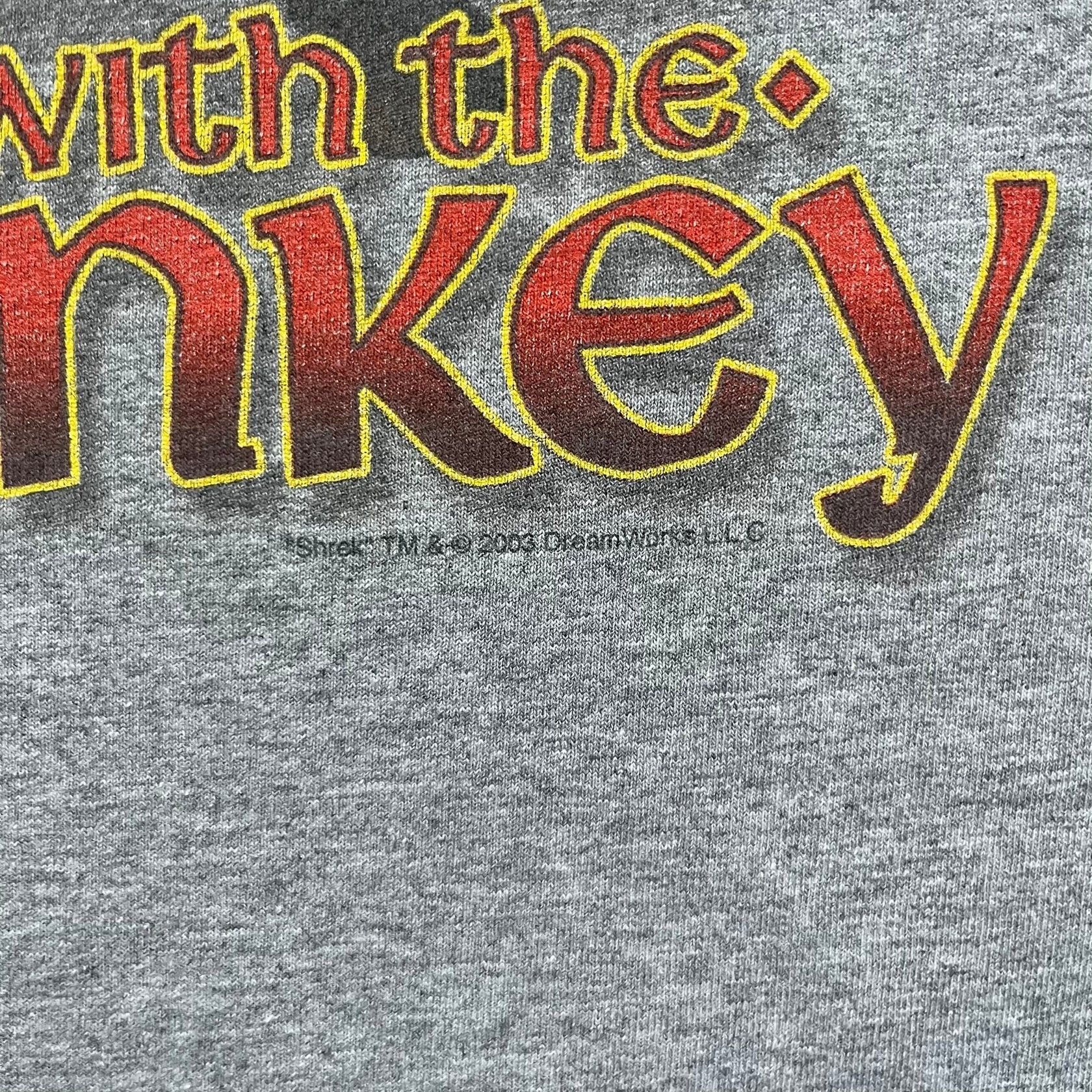 Universal Studios Shrek 2003 "I'm with the Donkey" Gray Tee Size US L / EU 52-54 / 3 - 3 Thumbnail
