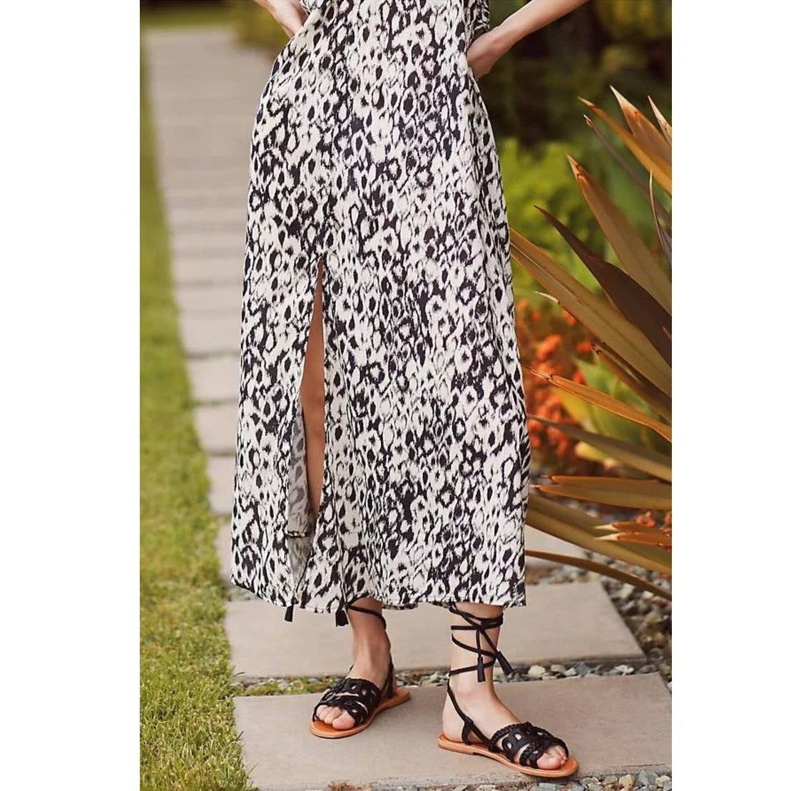Anthropologie New Anthropologie Strappy Midi Dress $138 XXS B&W Cover-Up Size XXS / US 00 / IT 34 - 6 Thumbnail