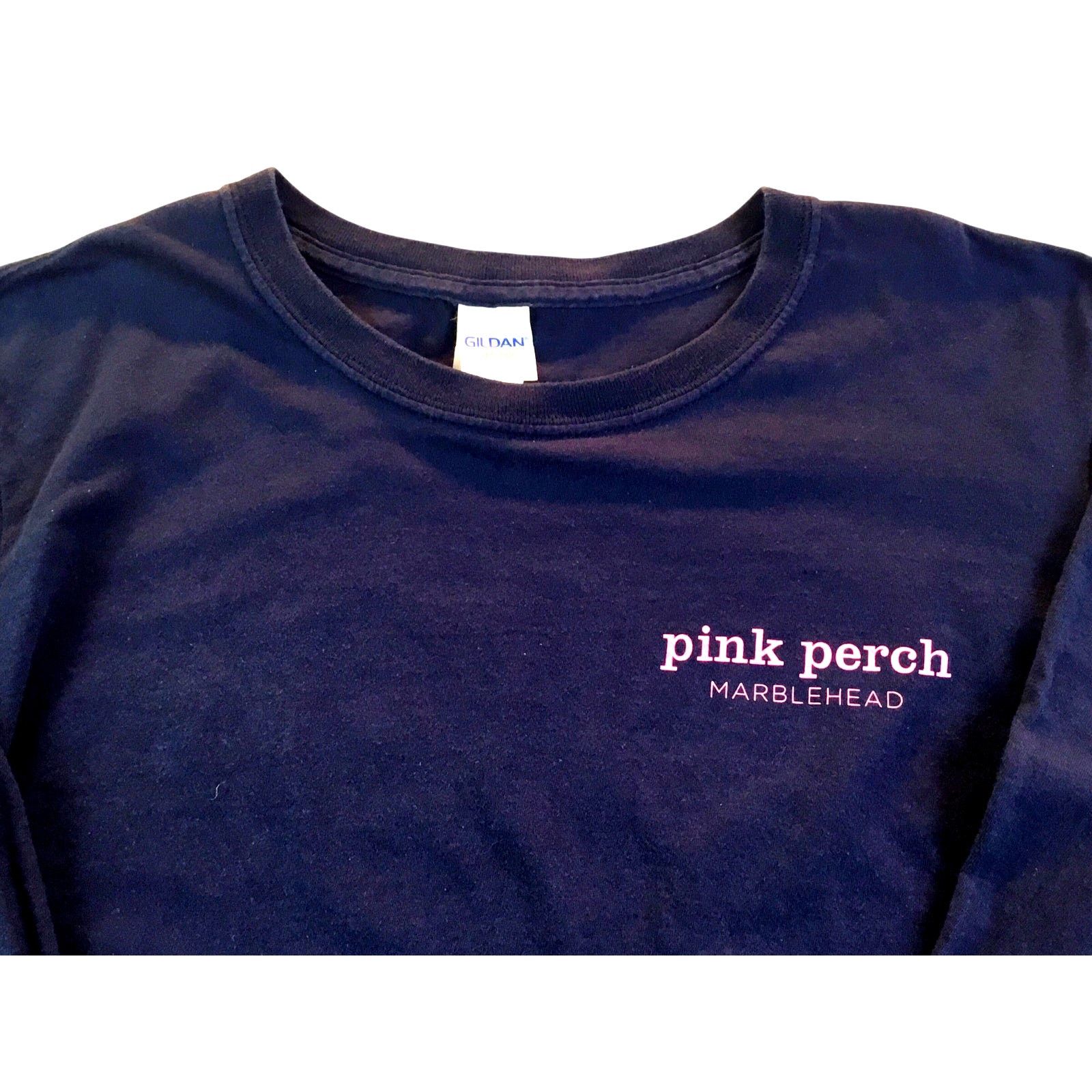 Gildan Marblehead T-Shirt Pink Fish Perch Long Slv T-Shirt Blue Med Size M / US 6-8 / IT 42-44 - 3 Thumbnail