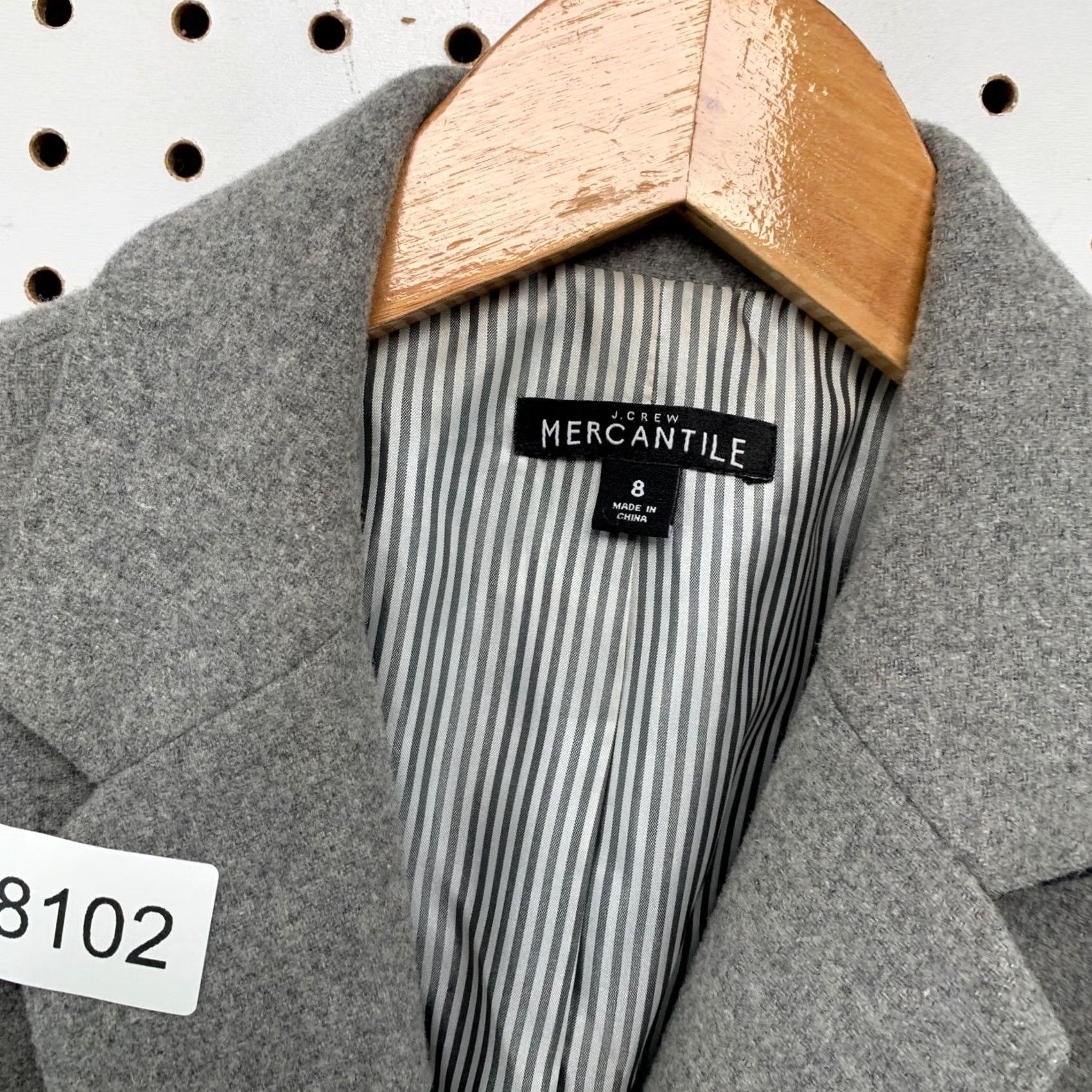 J.Crew J.Crew Mercantile Blazer Women's Gray Wool Blend 2-Button Gold Crest Buttons Sz 8 Jacket Coat Size M / US 6-8 / IT 42-44 - 3 Thumbnail