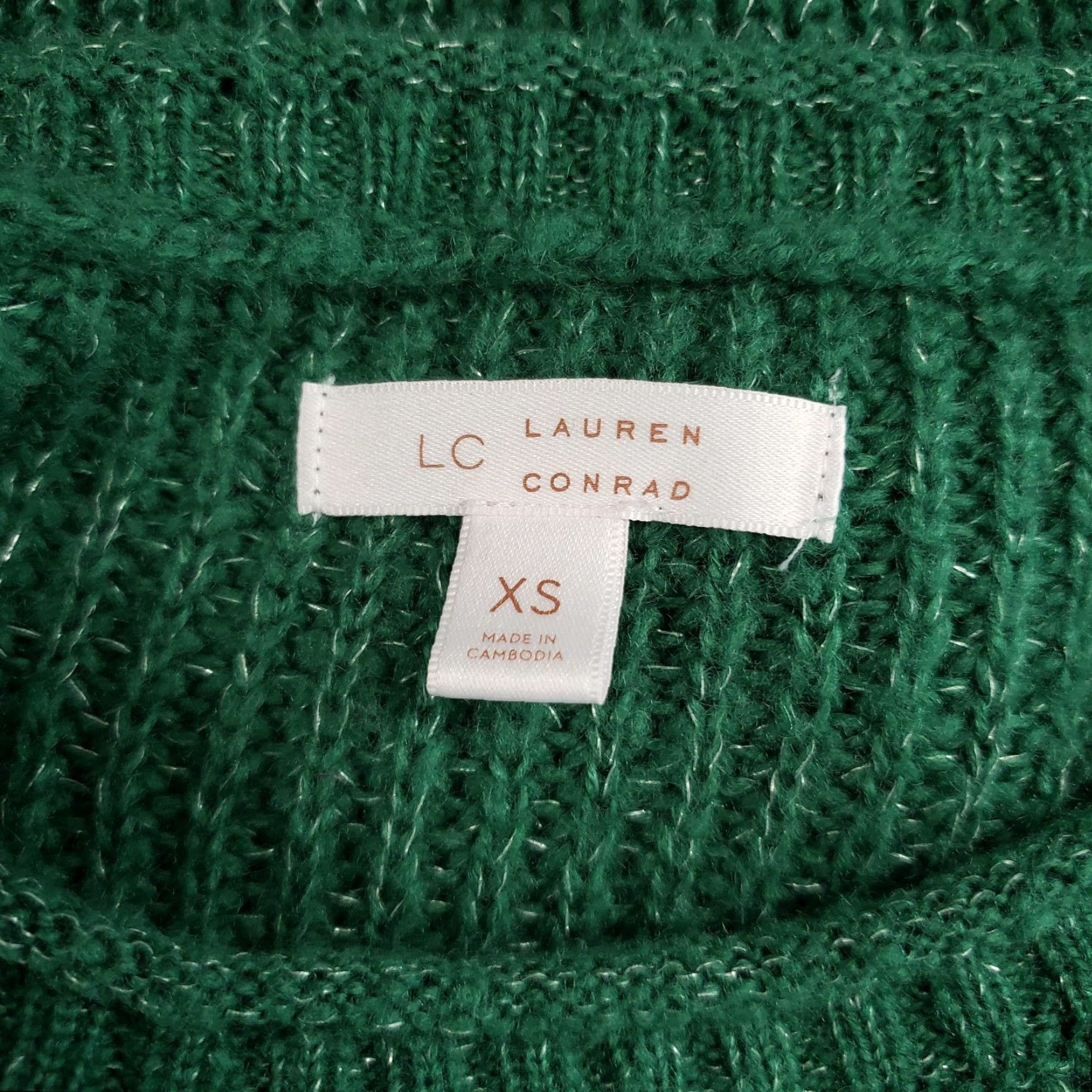 Vintage LC Lauren Conrad Womens Sweater XS Green Long Sleeve Pullover Size XS Women Size XS / US 0-2 / IT 36-38 - 6 Thumbnail