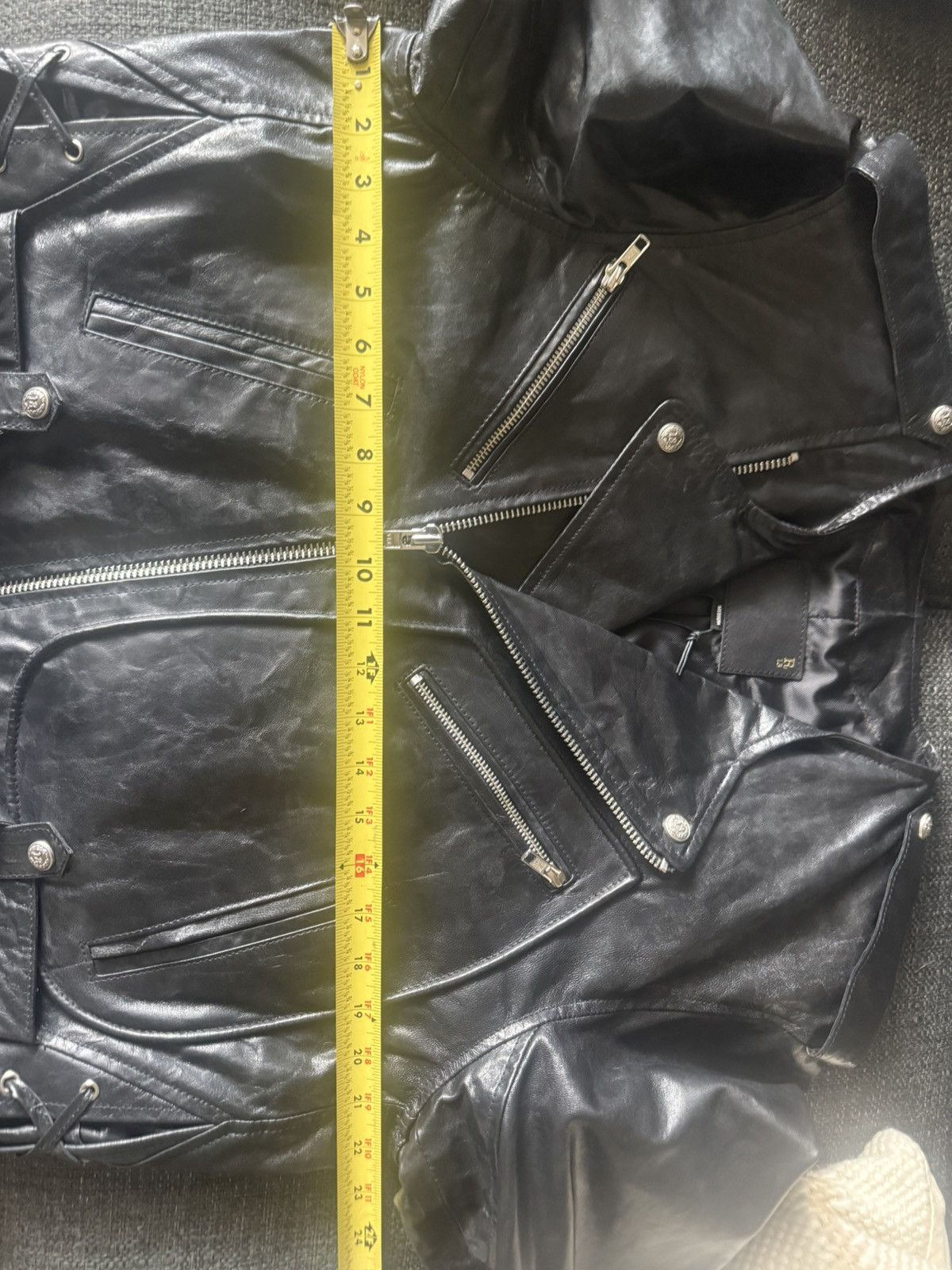 R13 R13 CREWNECK DISTRESSED LEATHER MOTO JACKET - NEW WITH TAGS Size M / US 6-8 / IT 42-44 - 17 Thumbnail