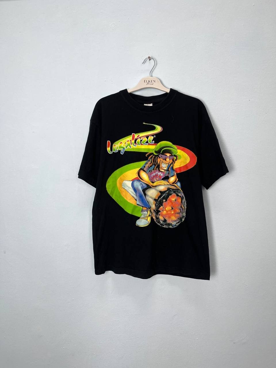 Other 90s Vintage Rare Print Smoke Rasta Legalize Graphic T-shirt Size US M / EU 48-50 / 2 - 1 Thumbnail