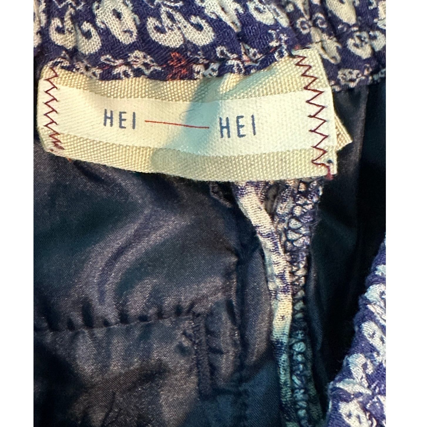 Anthropologie Hei Hei blue white floral boho wide legs pants size XSP Size 32" / US 10 / IT 46 - 3 Thumbnail