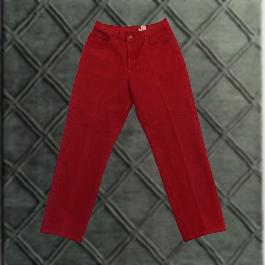 Calvin Klein VINTAGE Calvin Klein Womens Jeans 12 (12X28) Red Denim High Rise Zipper Fly Straight Jeans Womens Size 12 Red Denim Zipper Size 34" / US 12 / IT 48 - 1 Thumbnail