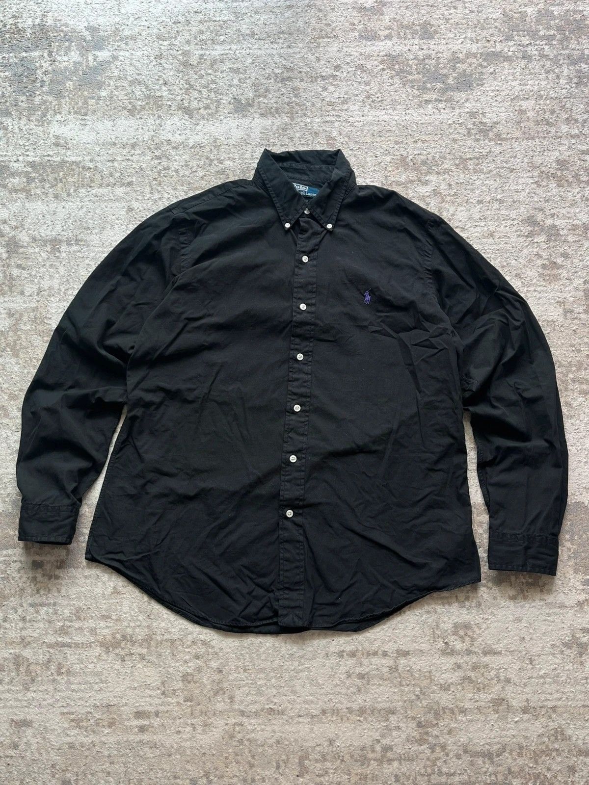 Polo Ralph Lauren Polo Ralph Lauren Sz L Black Purple Small Pony Shirt Size US L / EU 52-54 / 3 - 1 Thumbnail