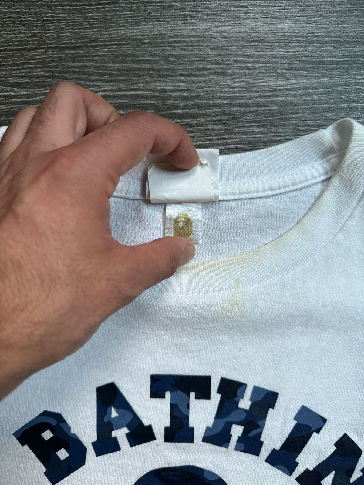 Bape Bape blue camo college T-shirt Size US M / EU 48-50 / 2 - 6 Thumbnail