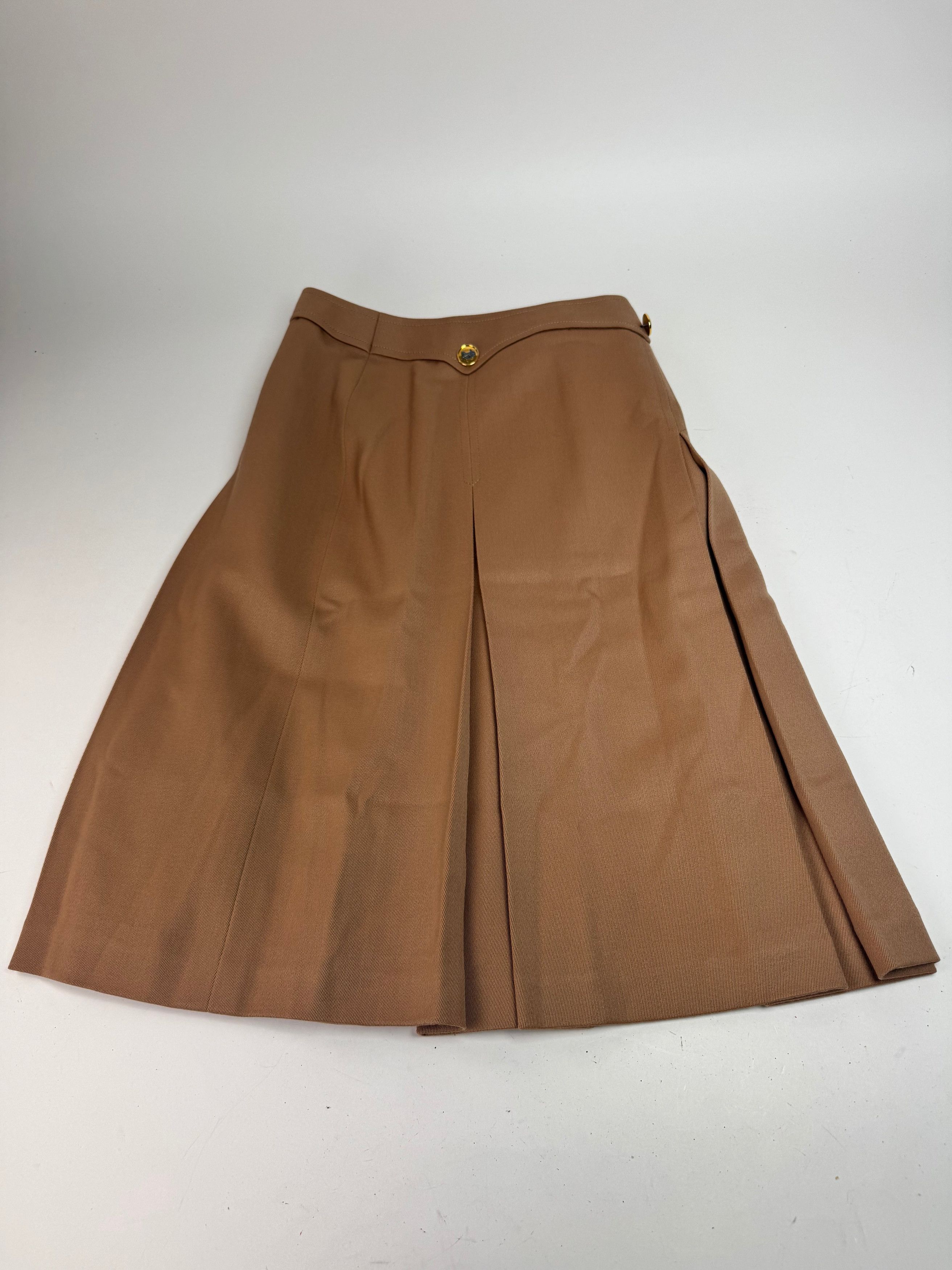 Celine Vintage Paris Wool Skirt Brown M Size 30" / US 8 / IT 44 - 1 Thumbnail