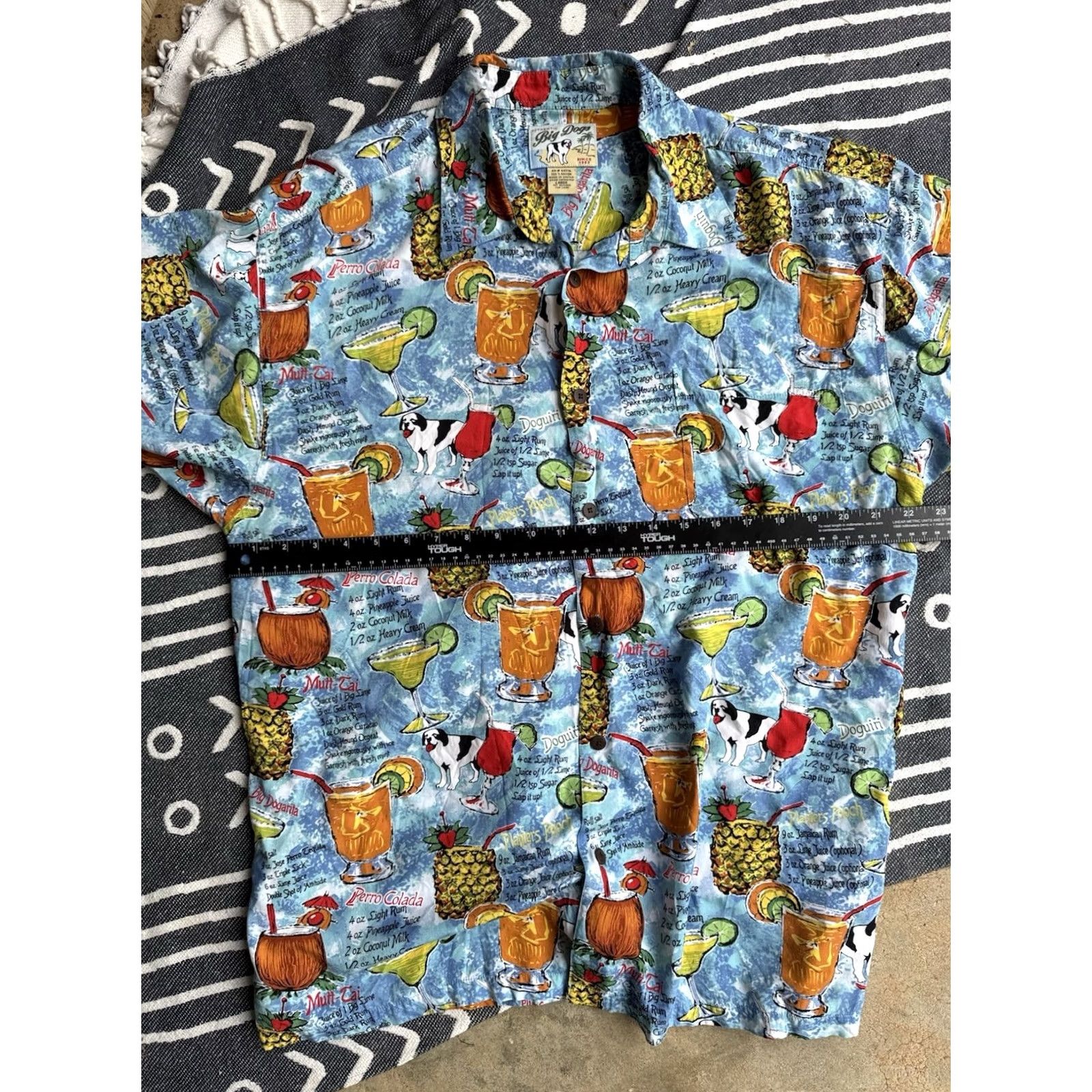 Big Dogs Big Dogs Cocktail Recipe Button-Down Shirt L Multicolor Men Short Sleeve Animal Print Mens Size US L / EU 52-54 / 3 - 8 Thumbnail