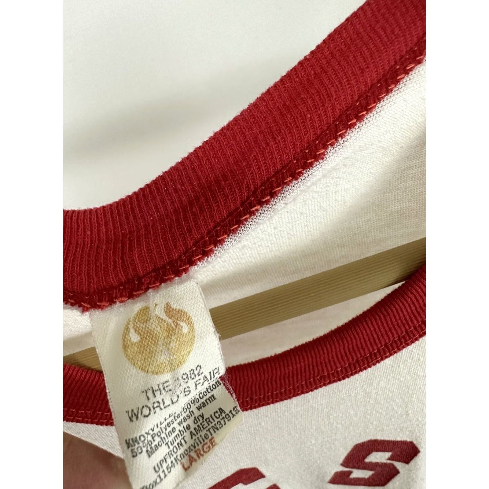 Vintage VTG NCSU North Carolina State Wolfpack 1983 NCAA Champs Ringer T-Shirt Size L White Mens Size US L / EU 52-54 / 3 - 3 Thumbnail
