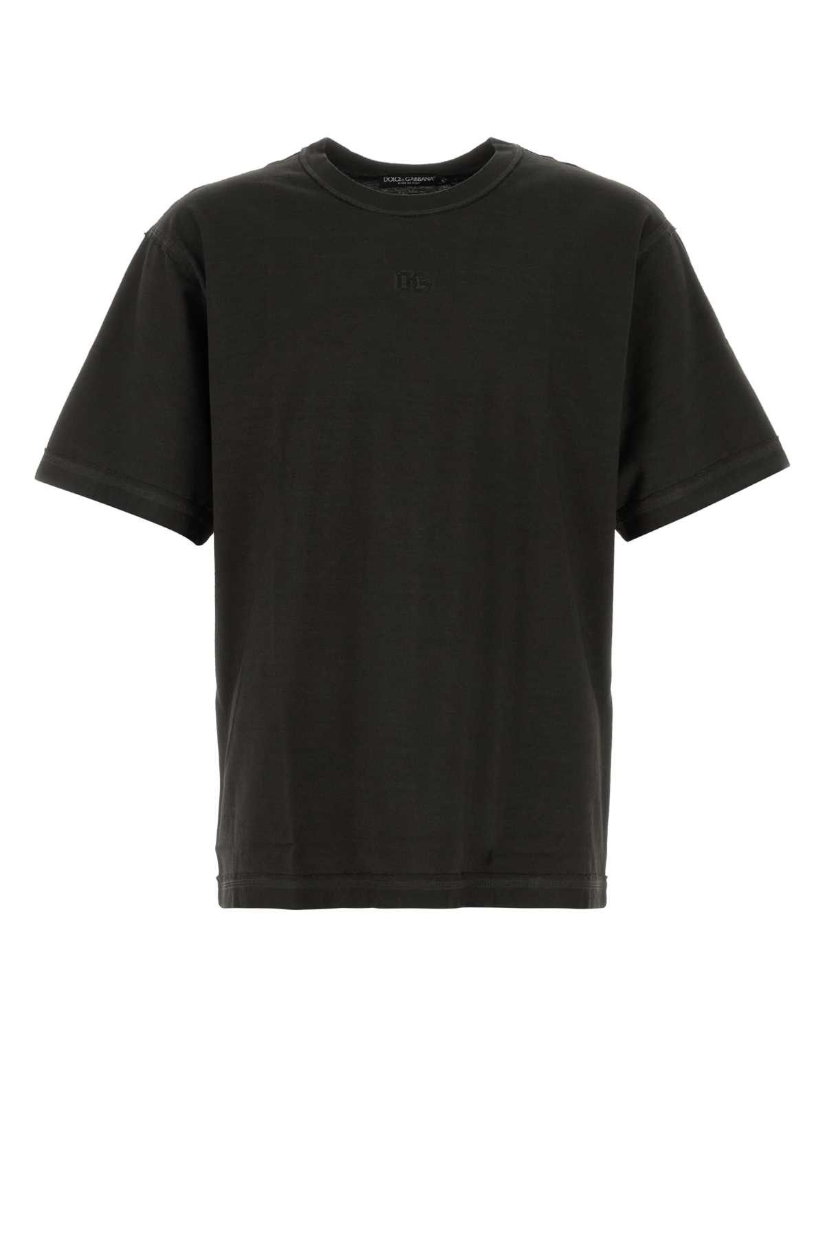 Dolce & Gabbana Black Cotton T-Shirt Size US XL / EU 56 / 4 - 1 Thumbnail