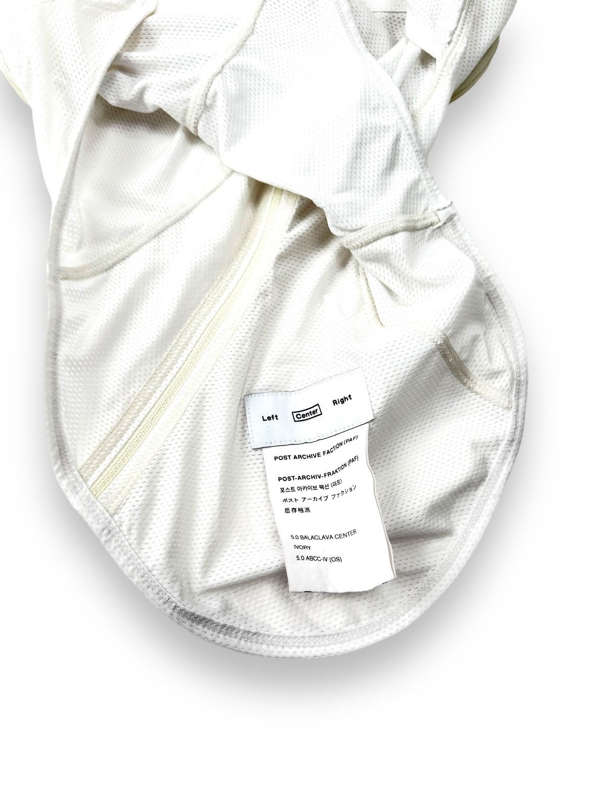 POST ARCHIVE FACTION (PAF) 5.0 BALACLAVA CENTER - IVORY Size ONE SIZE - 4 Thumbnail