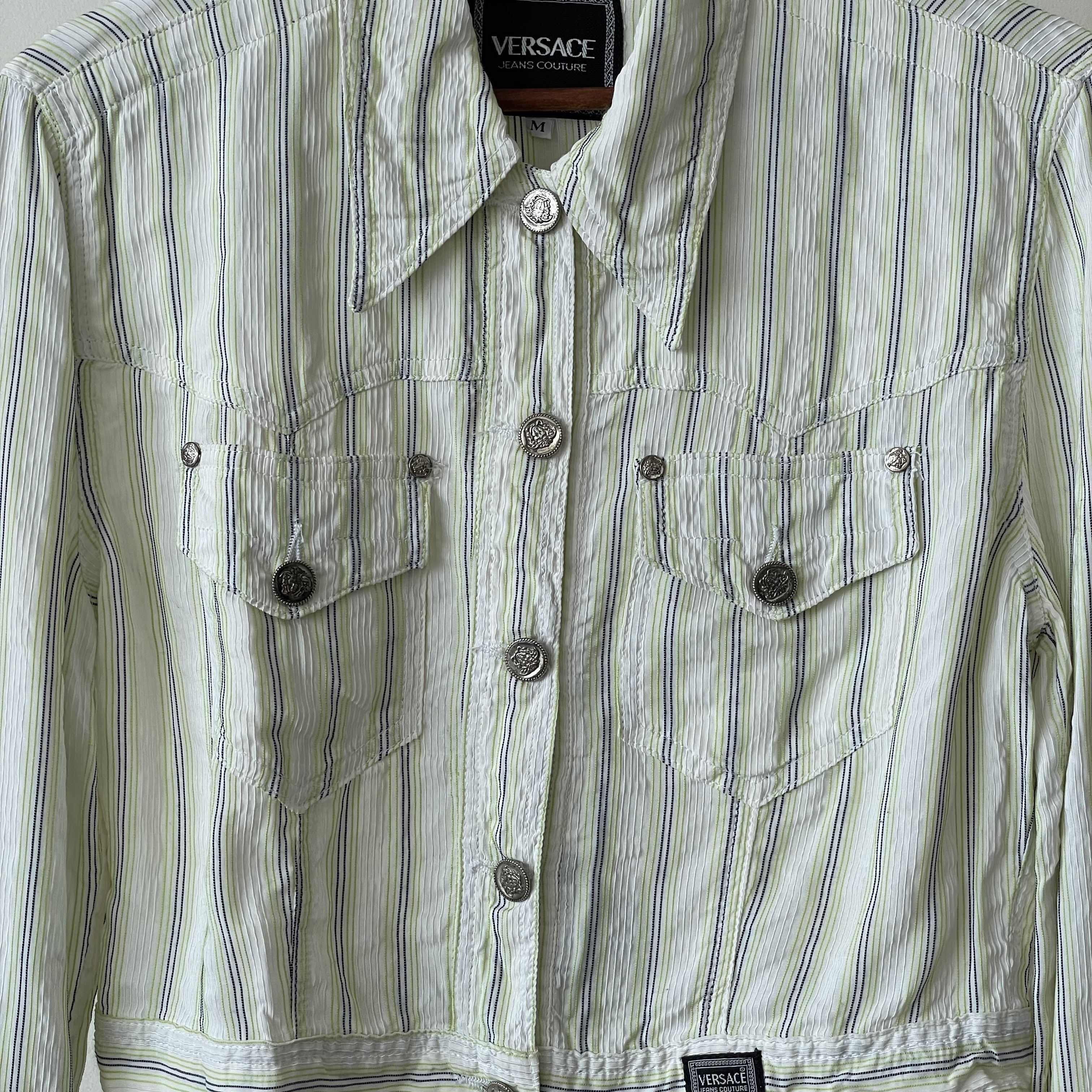 Versace Vintage Versace Striped Light Jacket Size US S / EU 44-46 / 1 - 3 Thumbnail