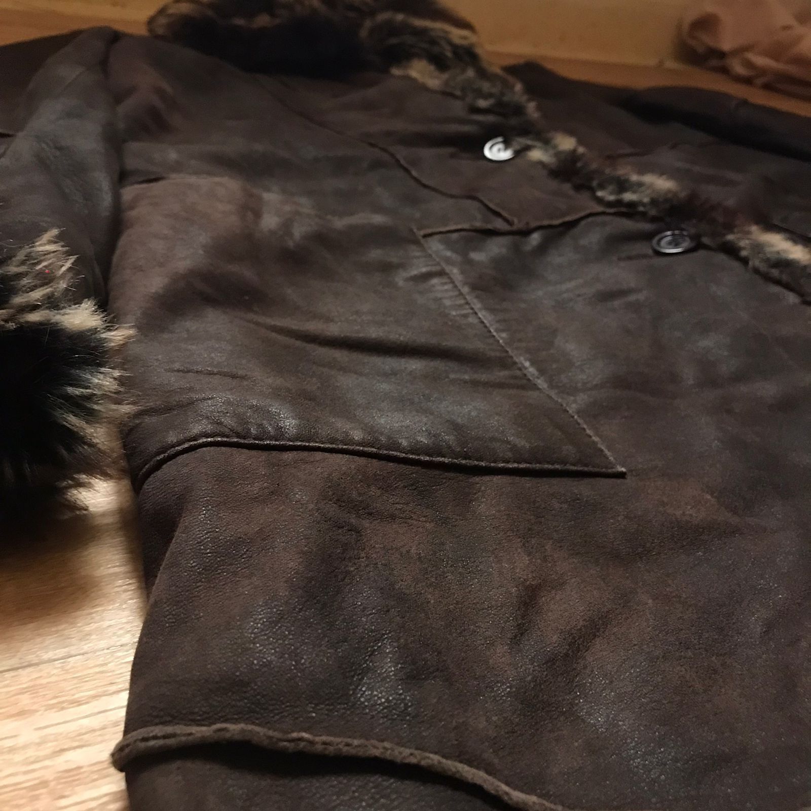 ARMA VINTAGE Afghan Coat LEATHER Faux Fur Shaggy Penny Lane ARMA Size L / US 10 / IT 46 - 7 Thumbnail