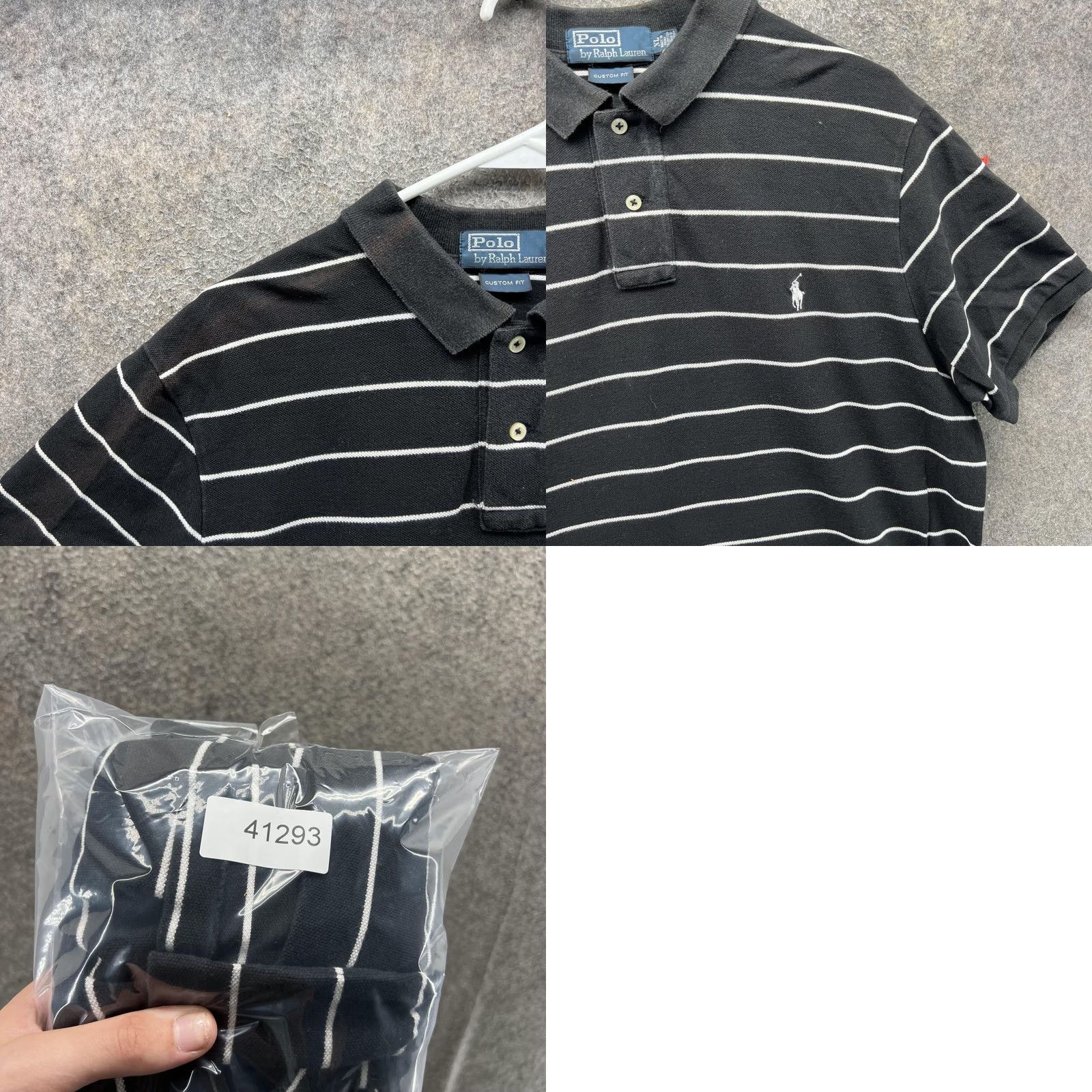 Polo Ralph Lauren VINTAGE Polo Shirt Polo Ralph Lauren Men XL Black Stripe Pony Pique Custom Fit Short Sleeve Button Logo Catwalk Casual Business Mens Size US XL / EU 56 / 4 - 8 Thumbnail