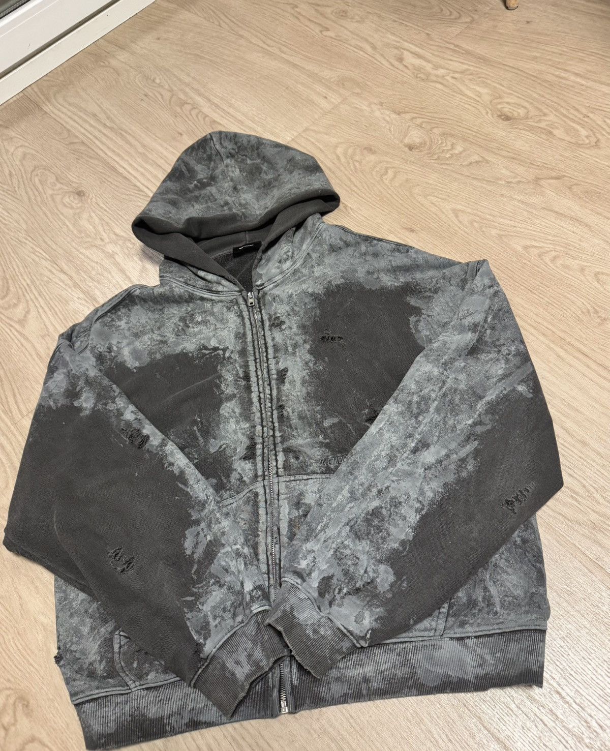 WE11DONE We11done Distressed Zip Hoodie Dark Grey Size M Rare Size US M / EU 48-50 / 2 - 1 Thumbnail