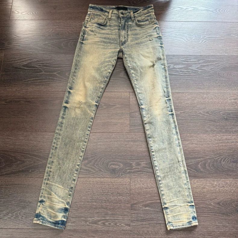 Amiri Amiri Yellow Mud Washed Denim Jeans Size US 28 / EU 44 - 1 Thumbnail