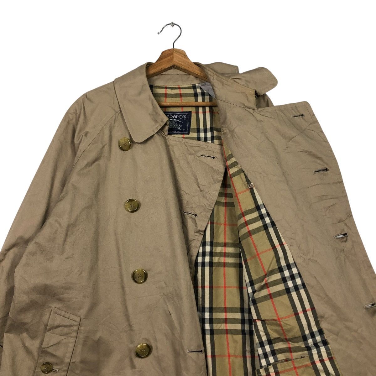Burberry 🔥VINTAGE LONG JACKET TRENCH COAT BURBERRYS NOVA CHECK Size US M / EU 48-50 / 2 - 12 Thumbnail