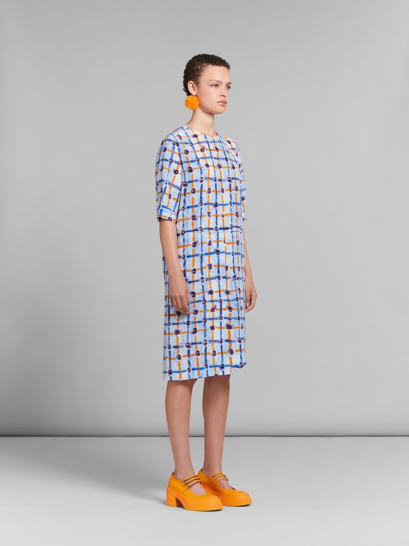 Marni o1w1db10125 Floral Print Asymmetric Midi Dress in Blue Size S / US 4 / IT 40 - 3 Thumbnail