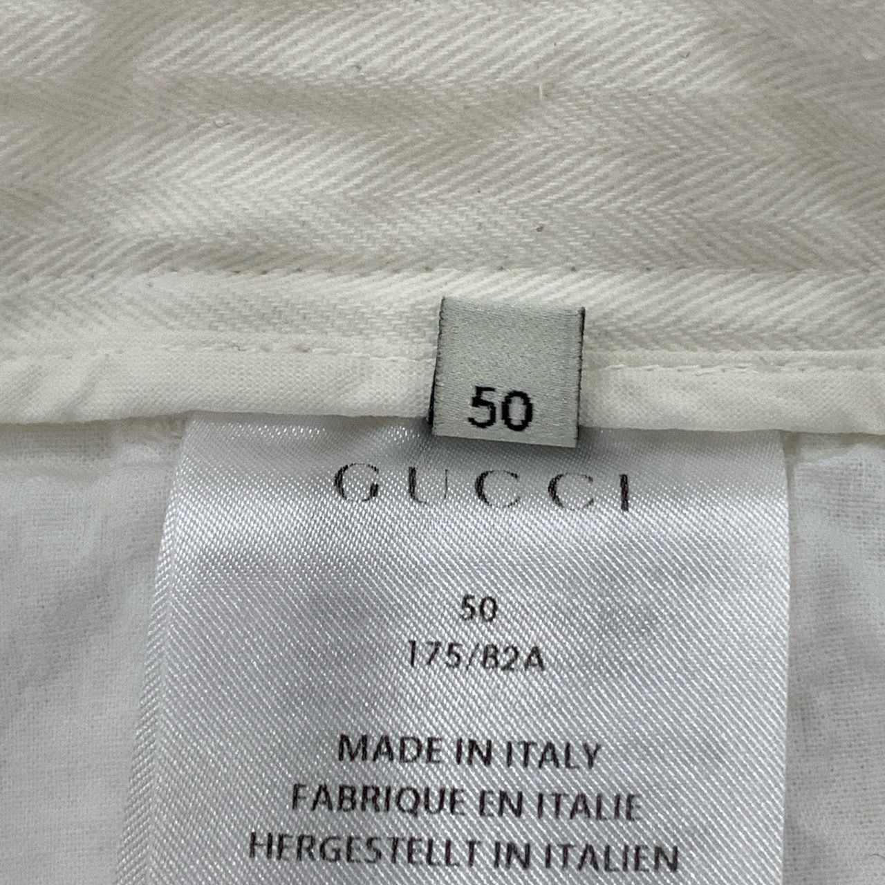 Gucci Gucci Mens White Cotton-Linen Blend Shorts Size 50 Made In I Size US 34 / EU 50 - 7 Thumbnail