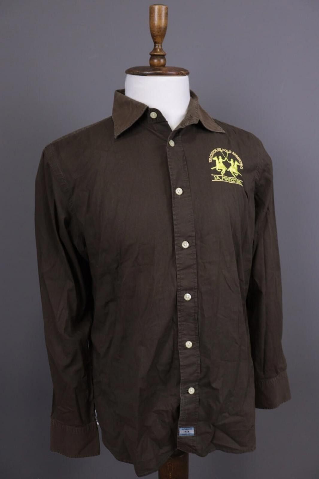 La Martina La Martina Buenos Aires Brown Button Down Shirt Size XL Size US XL / EU 56 / 4 - 6 Thumbnail