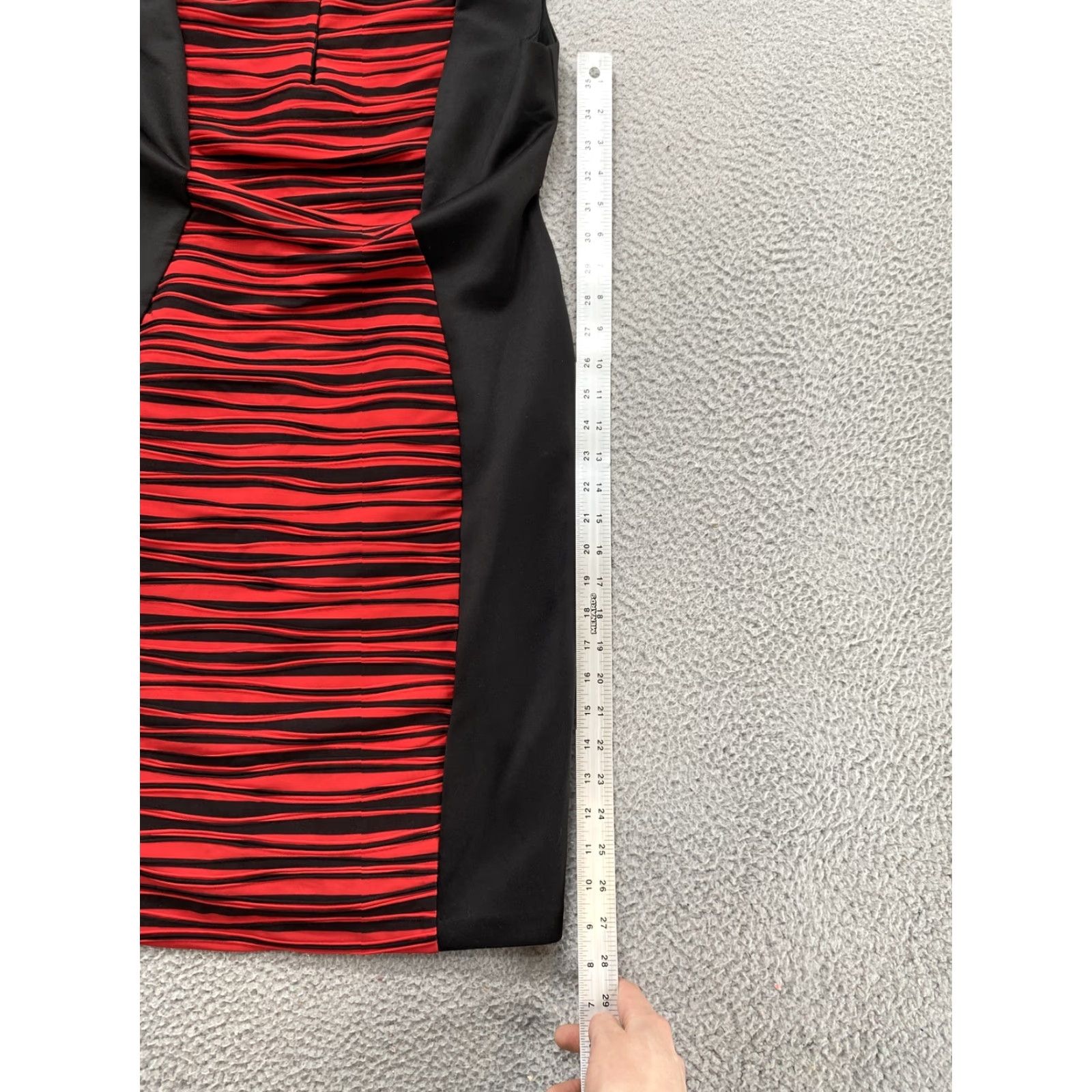 Vintage Connected Women’s Black Red Striped Sheath Sleeveless Polyester Dress Size 12 Size XL / US 12-14 / IT 48-50 - 7 Thumbnail