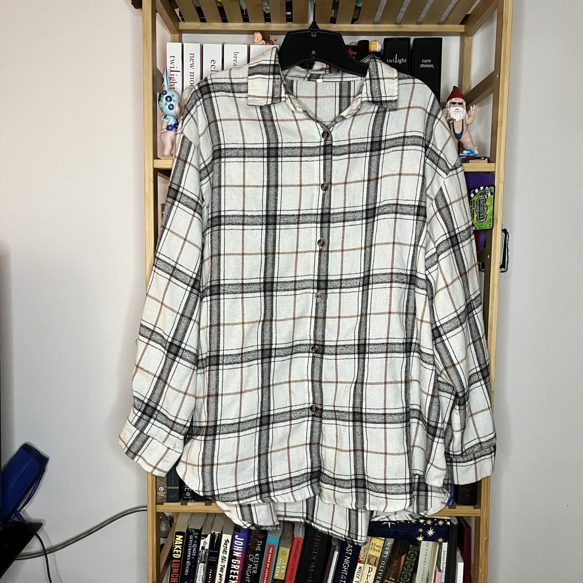 Vintage Vintage White Plaid Flannel Size XL Size US XL / EU 56 / 4 - 1 Thumbnail