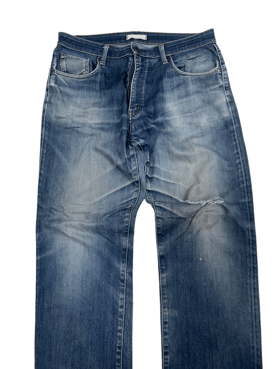 Japanese Brand × Uniqlo 💥Flared Uniqlo White Label Distressed Denim 💥 Size US 35 - 2 Thumbnail