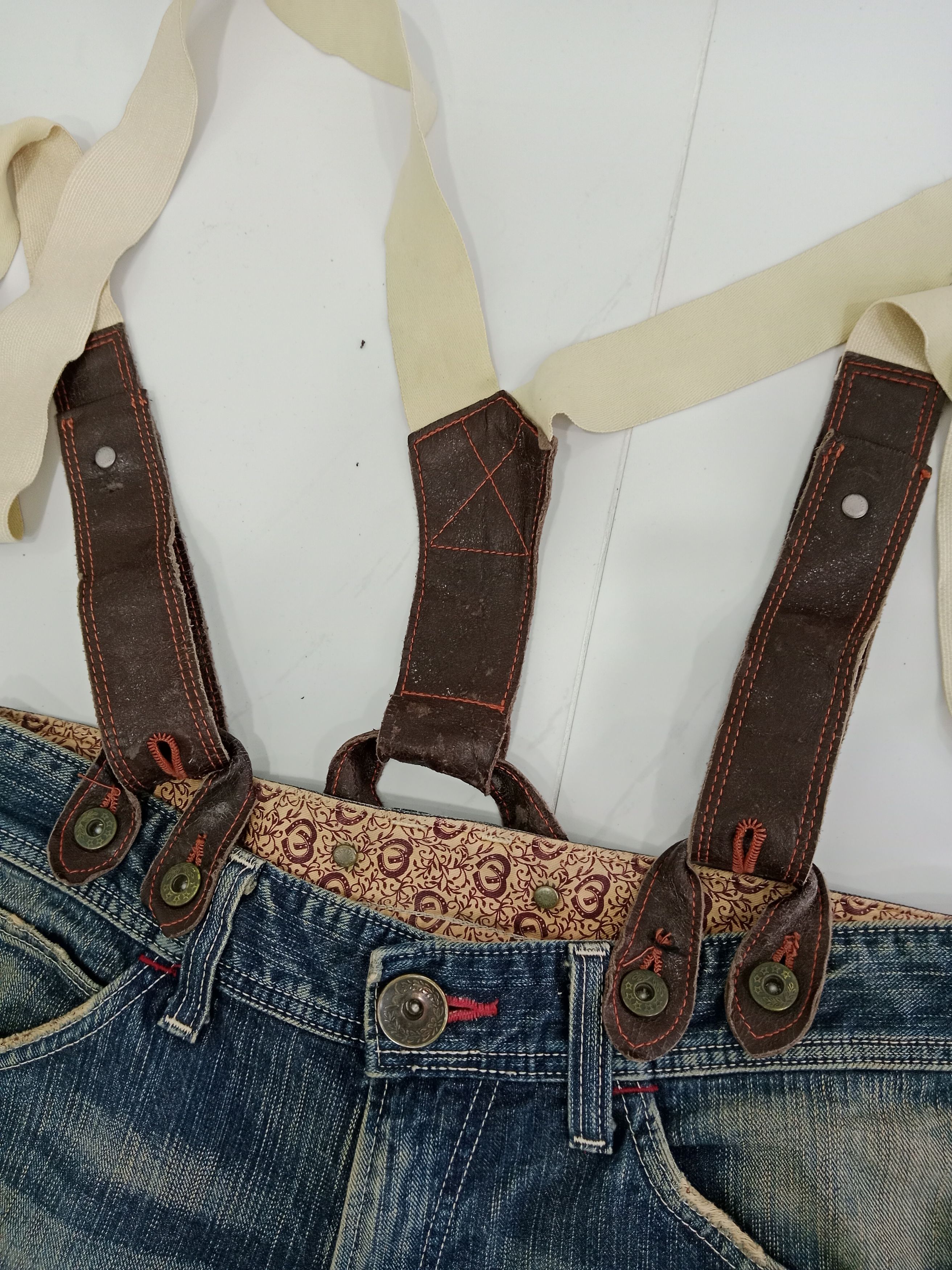 Edwin EDWIN Blue Trip With Suspenders Distressed Jeans Size US 32 / EU 48 - 8 Thumbnail
