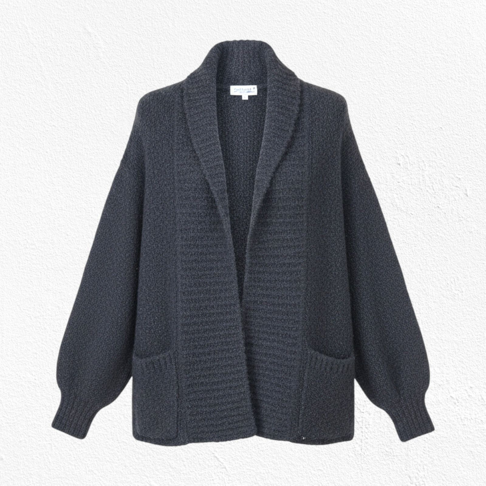 Vintage 80s Black Boucle Knit Cardigan Wool Blend Jacket Size Small Size S / US 4 / IT 40 - 1 Thumbnail