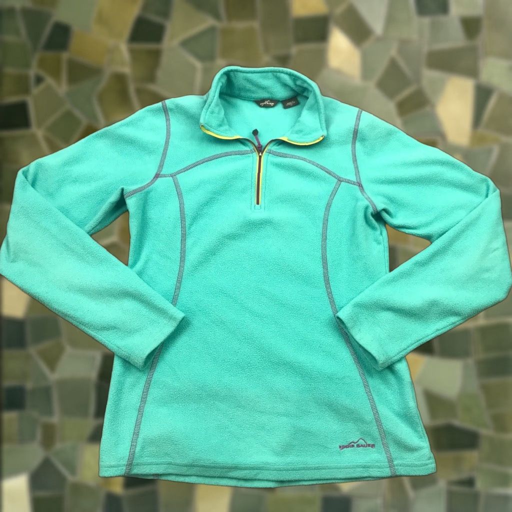 Eddie Bauer Eddie Bauer Womens Pullover XS Teal Fleece 1/4 Zip Long Sleeve Sweatshirt Size XS / US 0-2 / IT 36-38 - 1 Thumbnail